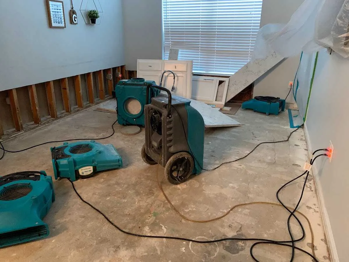 Dehumidifier in flood-cut room for Water Extraction & Removal in Andover